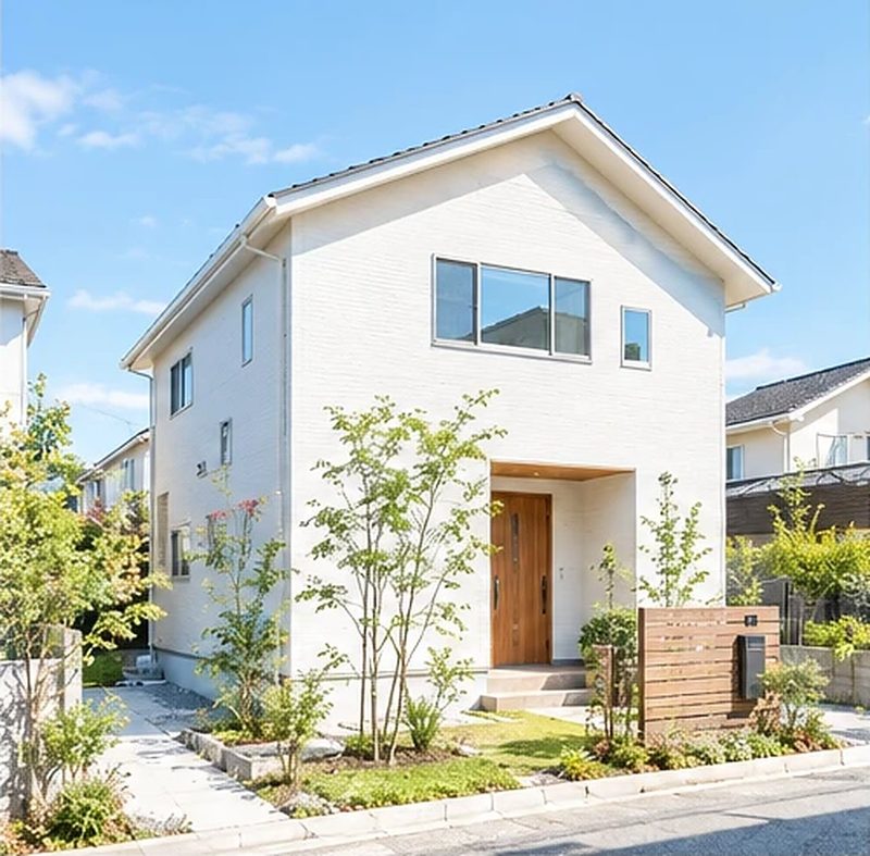 青空の下の新築戸建て
